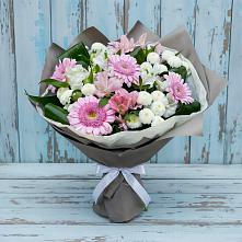 Букет цветов из:  Герберы, Альстромерии и Хризантемы #REPLACE_PRED# Топках