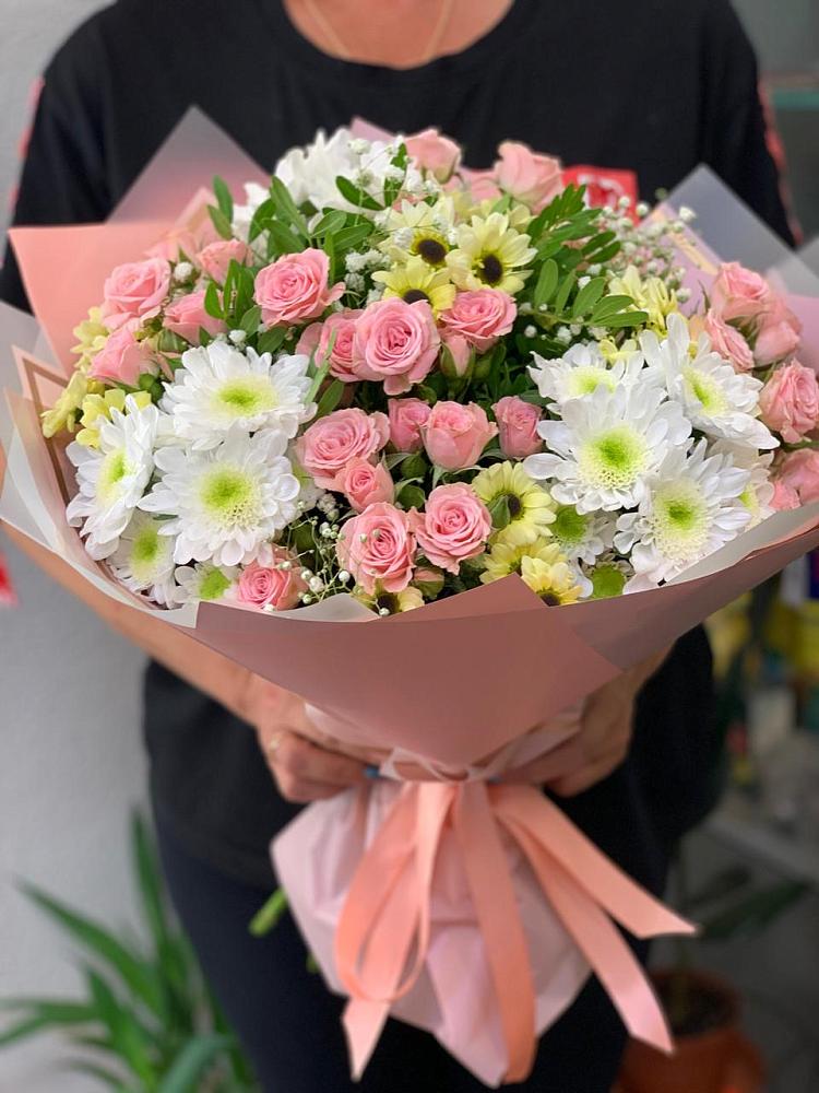 Букет цветов из: Розы и Хризантемы в Топках