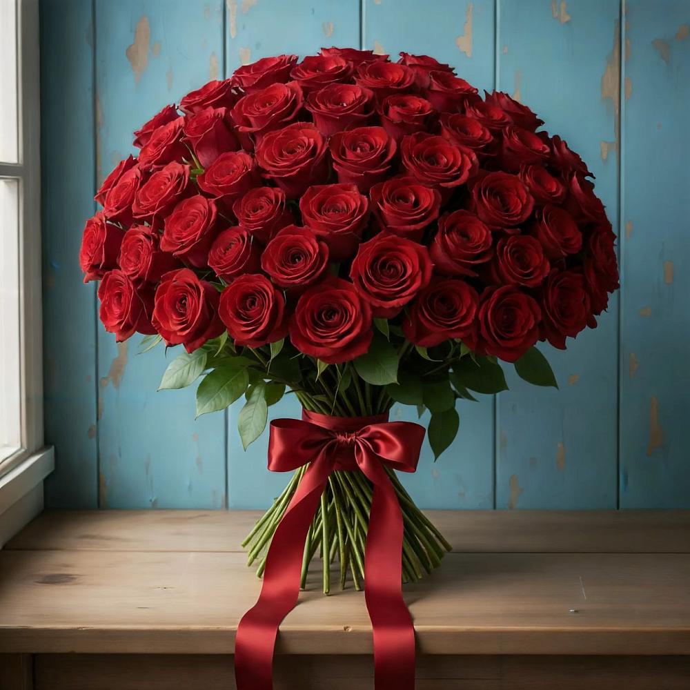 Букет Красные розы Блэк Меджик в Топках