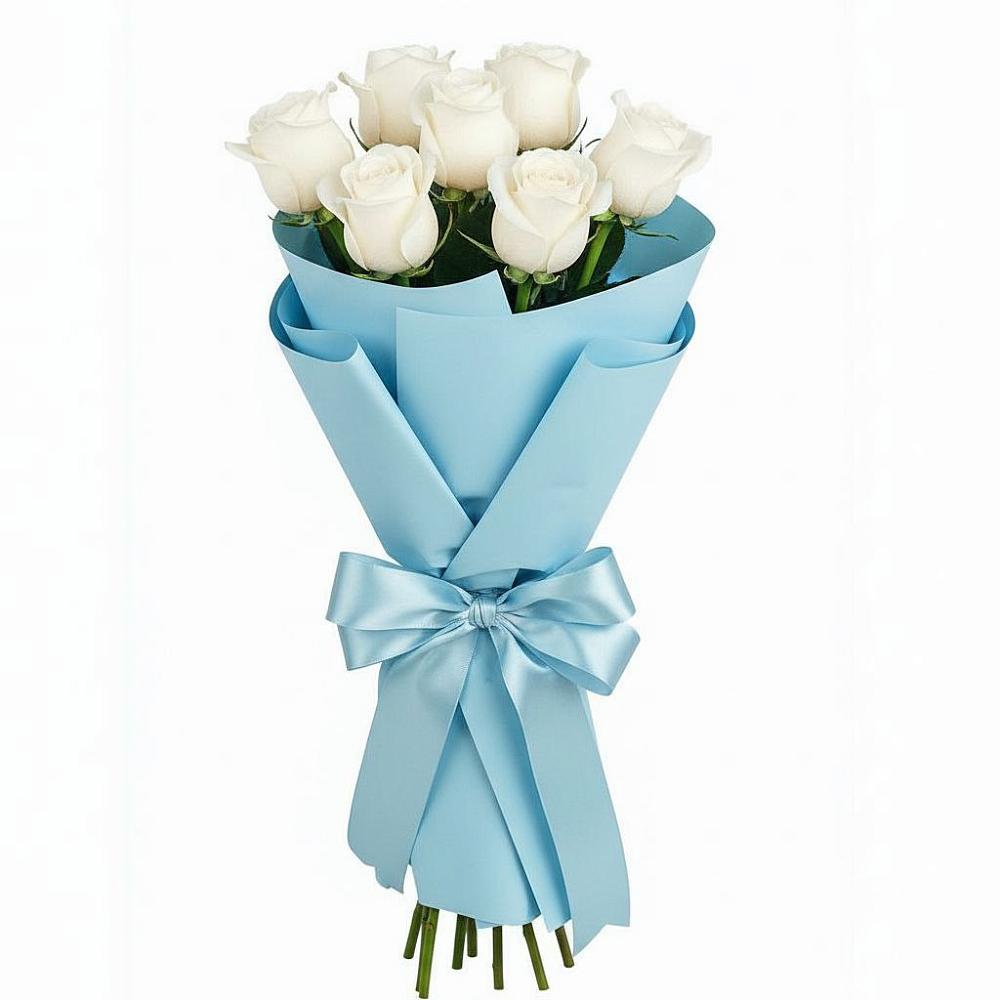 Букет 7 белых роз Проуд в Топках