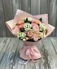 Букет цветов из:  Гвоздики, Розы и Хризантемы в Топках