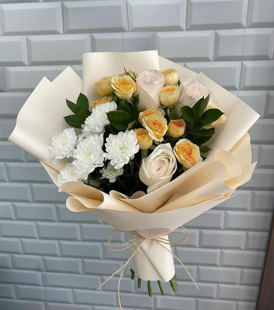 Букет цветов из: Розы и Хризантемы в Топках