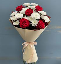 Букет цветов из:  Розы и Хризантемы в Топках