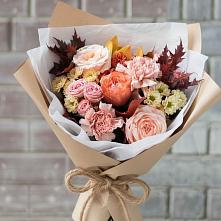 Букет цветов из:  Гвоздики, Хризантемы и Розы в Топках