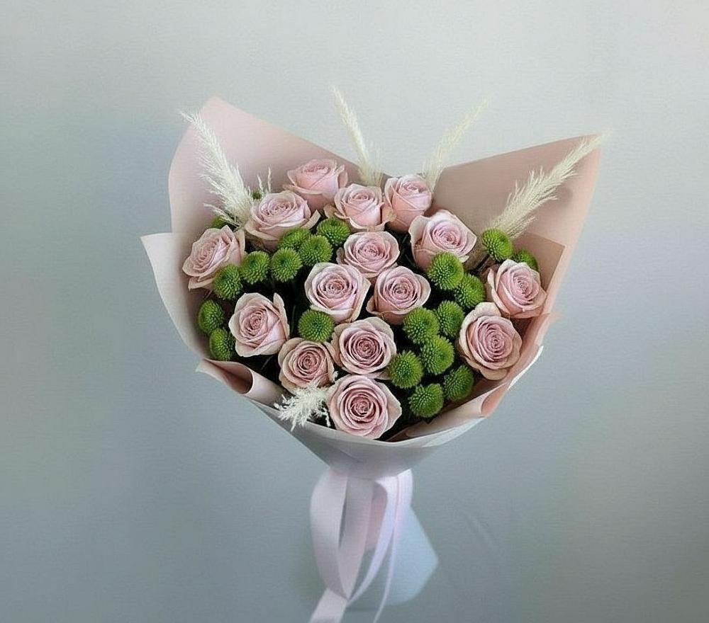 Букет цветов из: Розы и Хризантемы в Топках