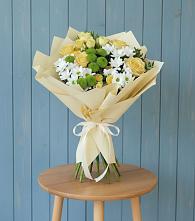 Букет цветов из:  Хризантемы и Розы в Топках