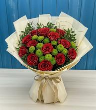 Букет цветов из:  Розы и Хризантемы #REPLACE_PRED# Топках